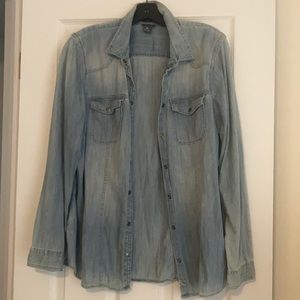 Eddie Bauer button down denim style shirt